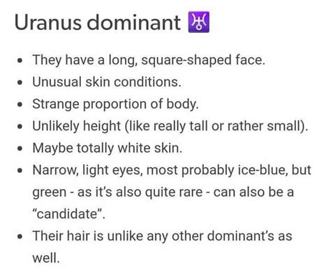 This transit marks amazing changes in your life and <strong>personality</strong>, with unpredictable and possibly chaotic innovations. . Uranus dominant personality